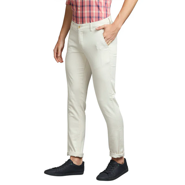 Parx Men Brown Solid Low Rise Tapered Fit Cotton Blend Trouser - Image 3