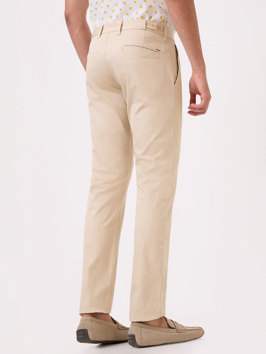 Parx Men Brown Solid Low Rise Tapered Fit Cotton Blend Trouser - Image 4