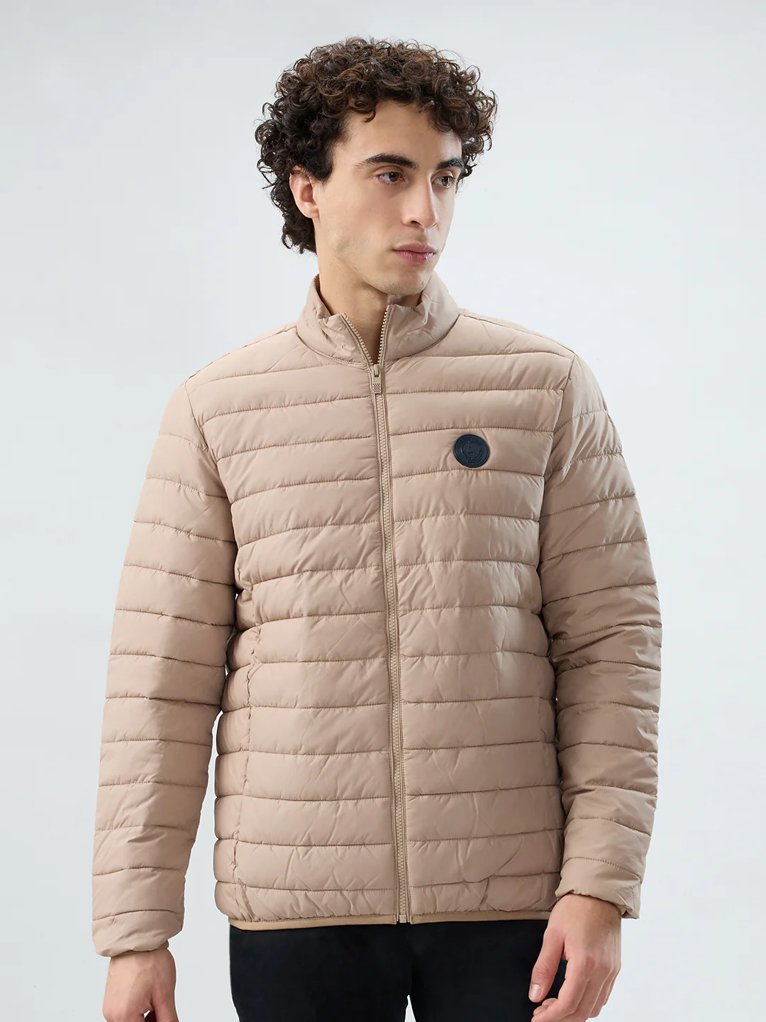 Parx Men Brown Solid Polyester Jacket/Winterwear