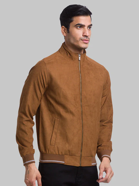 Parx Men Brown Solid Polyester Jacket - Image 2
