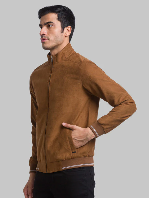 Parx Men Brown Solid Polyester Jacket - Image 3