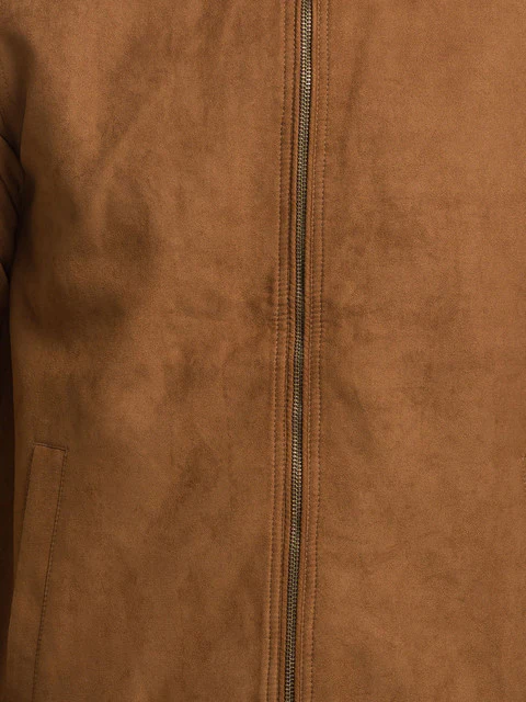 Parx Men Brown Solid Polyester Jacket - Image 7