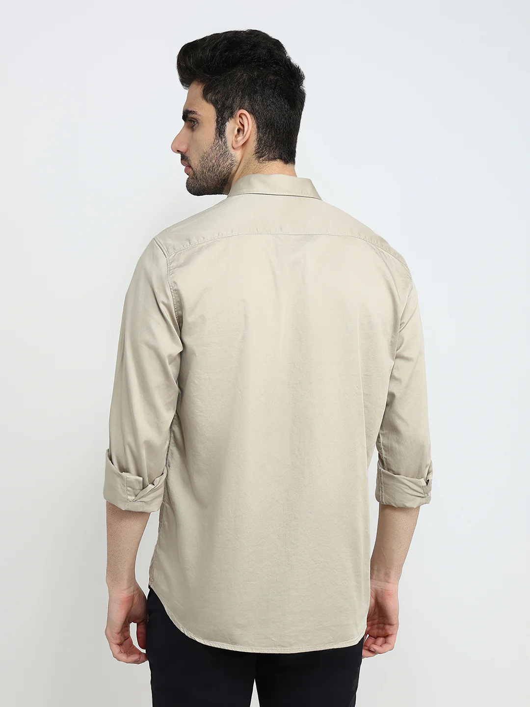 Parx Men Brown Solid Slim Fit Cotton Blend Full Sleeve Casual Shirt - Image 4