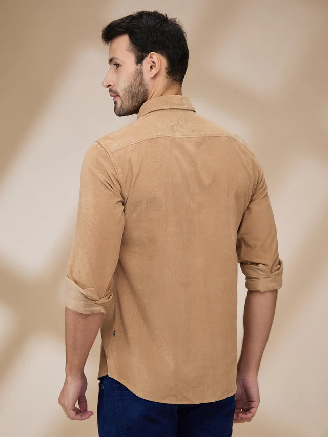 Parx Men Brown Solid Slim Fit Cotton Casual Shirt - Image 4