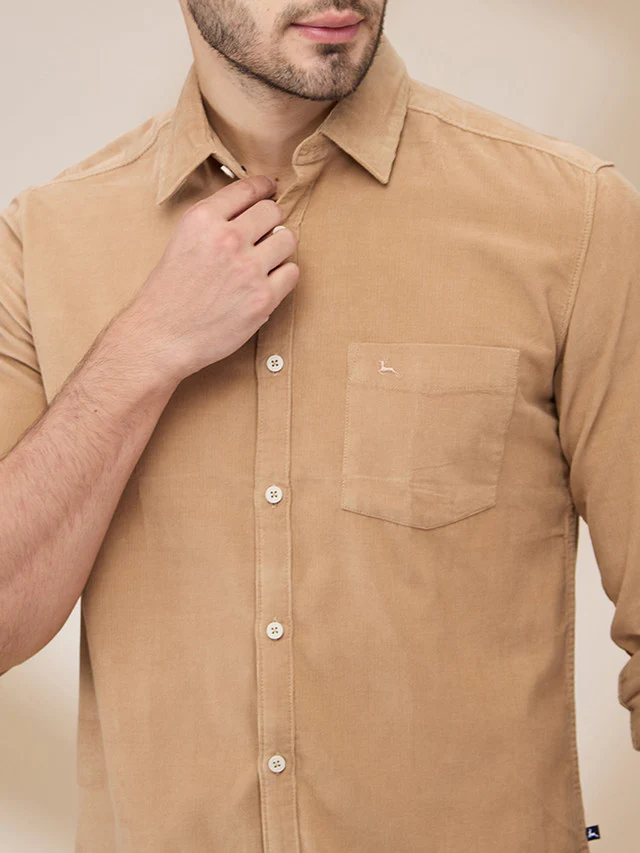 Parx Men Brown Solid Slim Fit Cotton Casual Shirt - Image 5