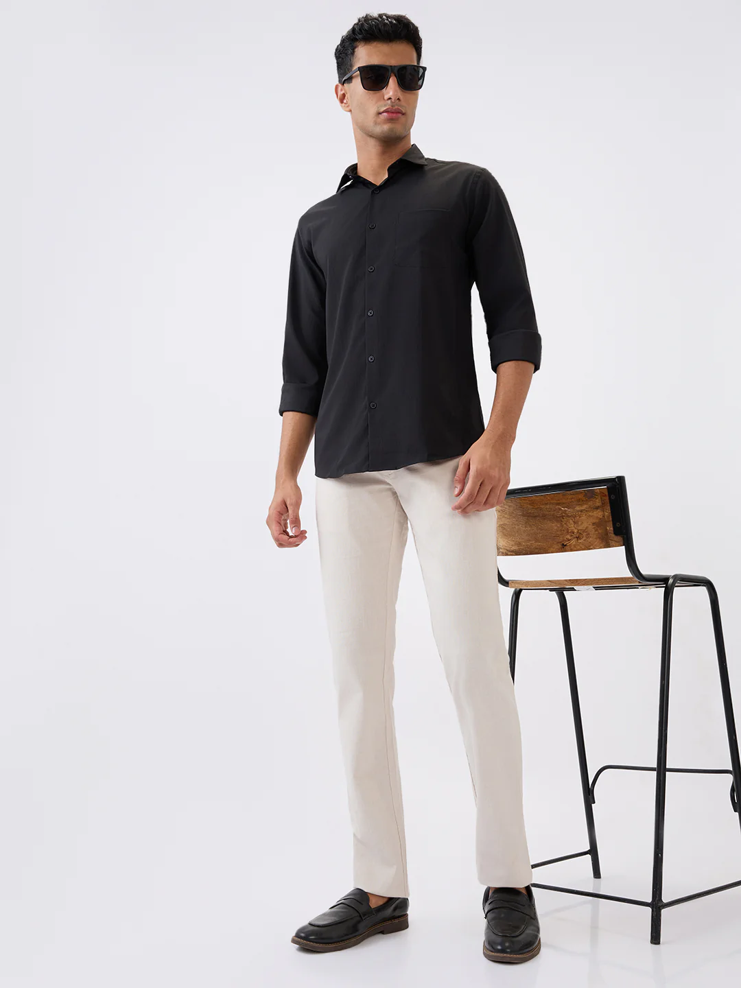 Parx Men Brown Solid Slim Tapered Fit Cotton Trouser - Image 6