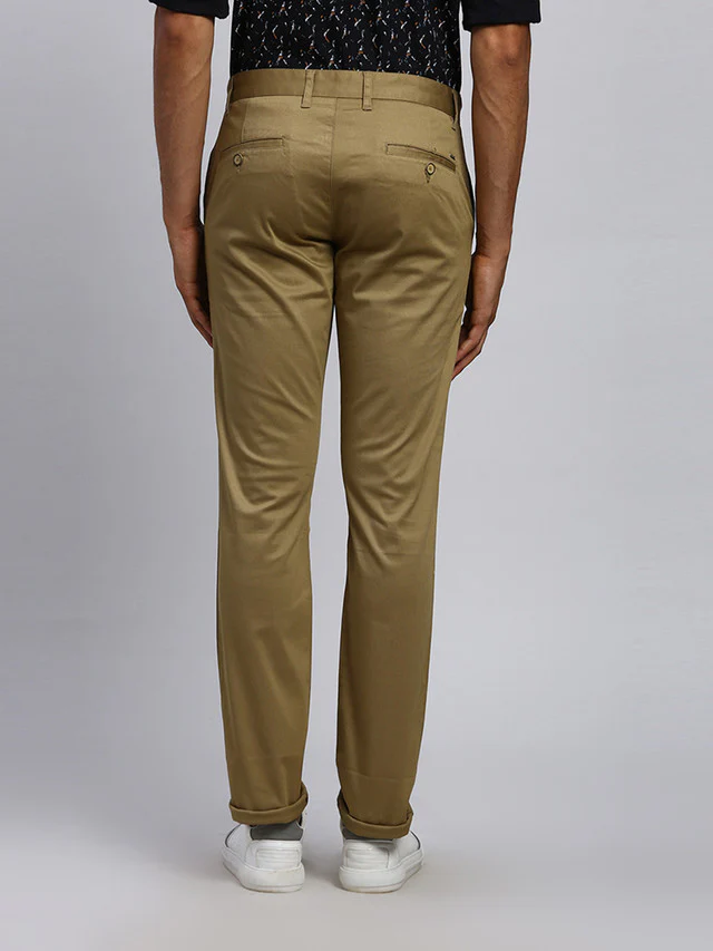Parx Men Brown Solid Tapered Fit Trouser - Image 4