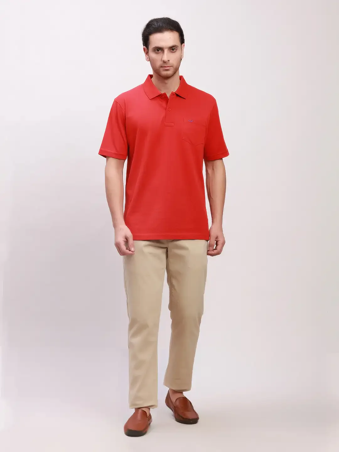 Parx Men Cream Solid Low Rise Tapered Fit Cotton Blend Trouser - Image 5