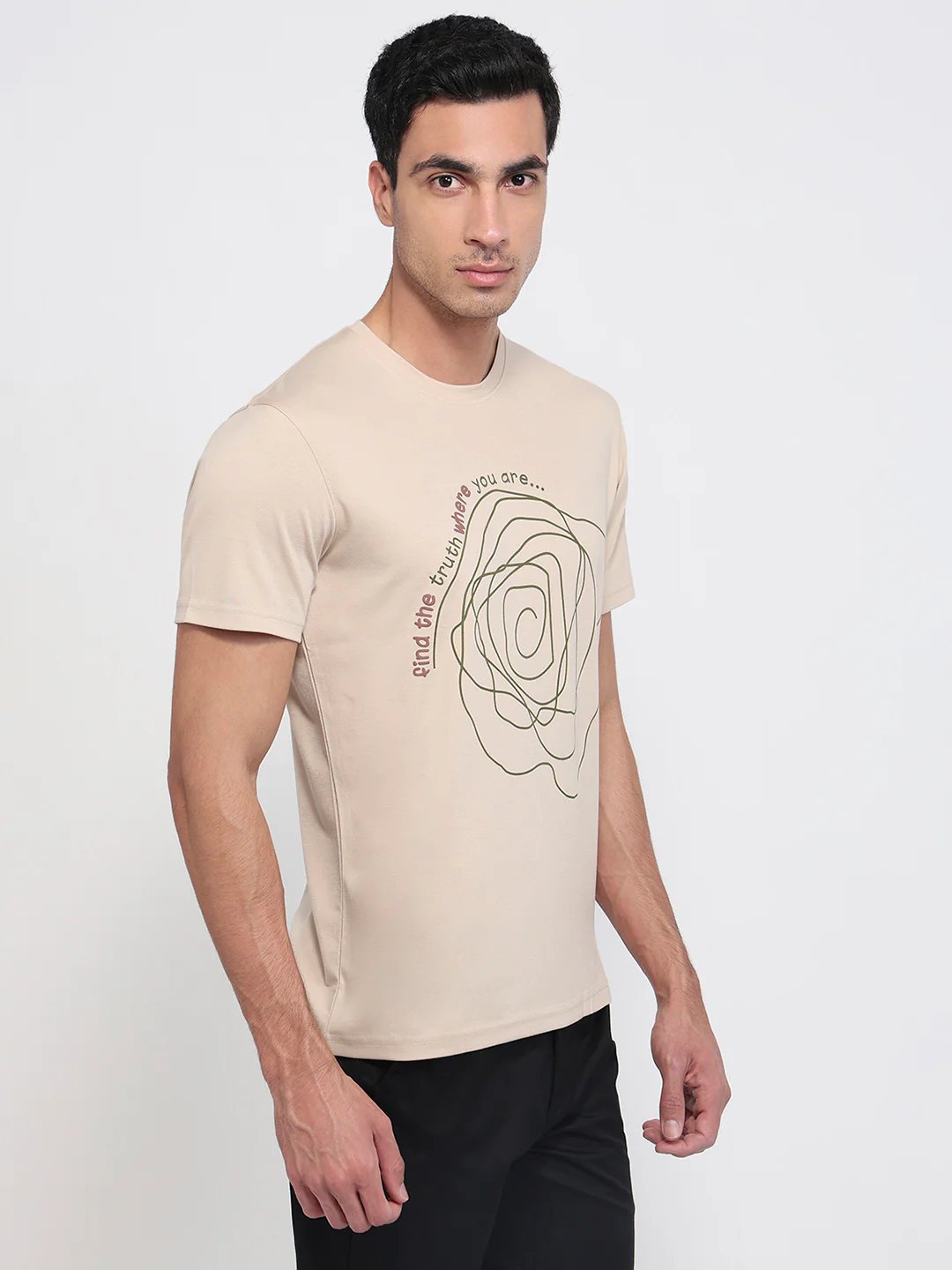 Parx Men Fawn Regular Fit Graphic Round Neck Collar T-Shirt - Image 3