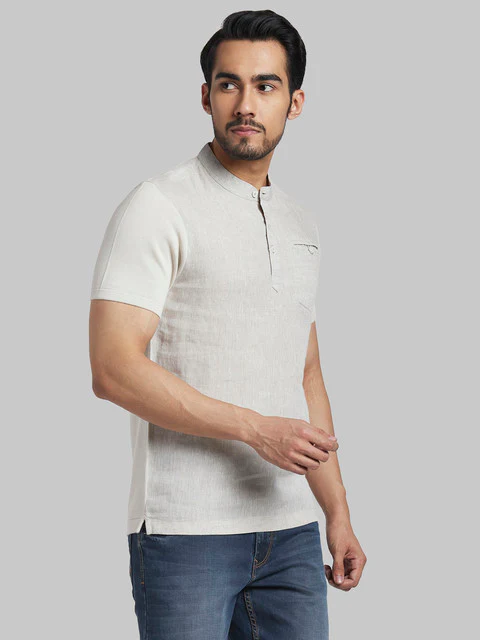 Parx Men Fawn Regular Fit Solid T-Shirt - Image 2