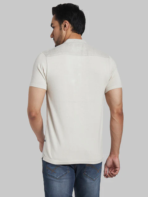 Parx Men Fawn Regular Fit Solid T-Shirt - Image 4