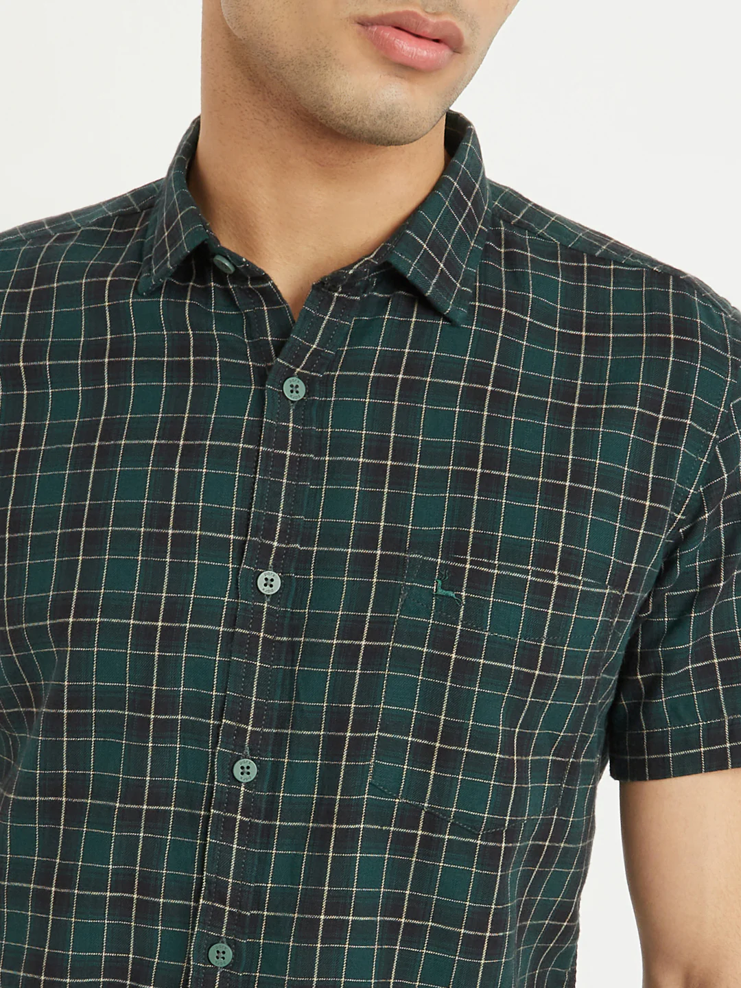 Parx Men Green Checks Slim Fit Cotton Casual Shirt - Image 6