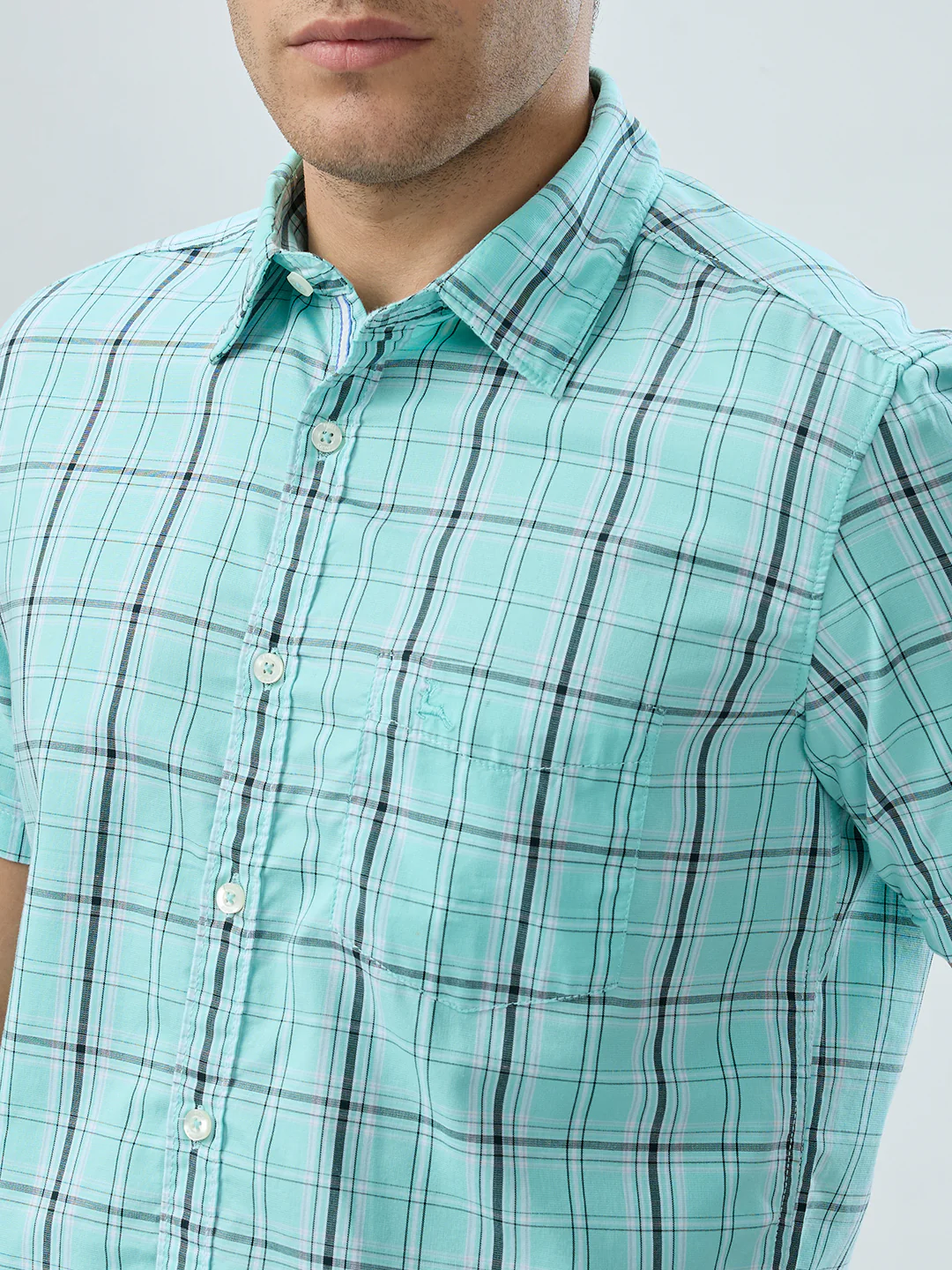 Parx Men Green Checks Slim Fit Cotton Shirt - Image 6