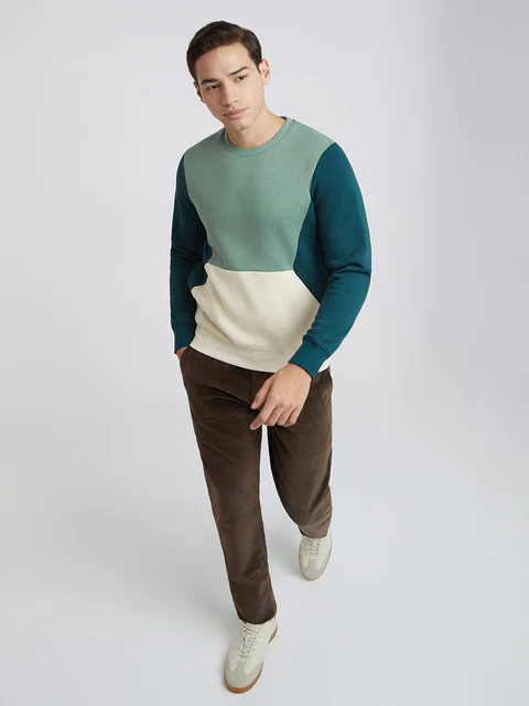 Parx Men Green Cut & Sew Regular Fit Cotton Blend Sweatshirt - Image 5