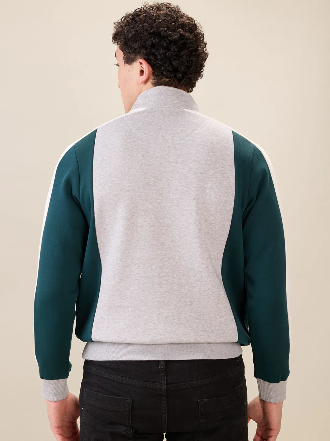 Parx Men Green Cut & Sew Regular Fit Cotton Blend Sweatshirt - Image 4