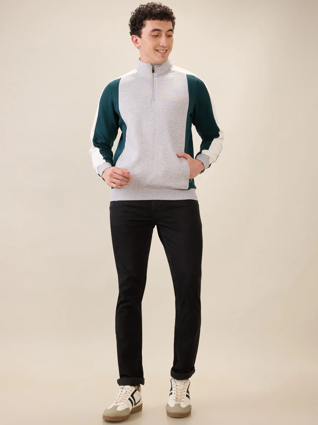 Parx Men Green Cut & Sew Regular Fit Cotton Blend Sweatshirt - Image 5