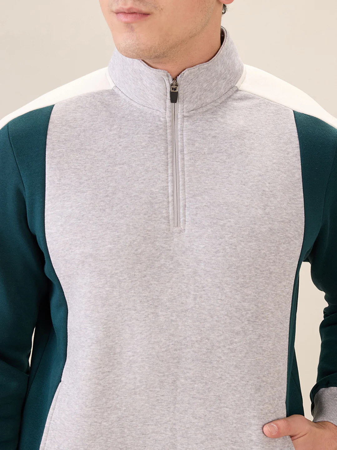 Parx Men Green Cut & Sew Regular Fit Cotton Blend Sweatshirt - Image 6