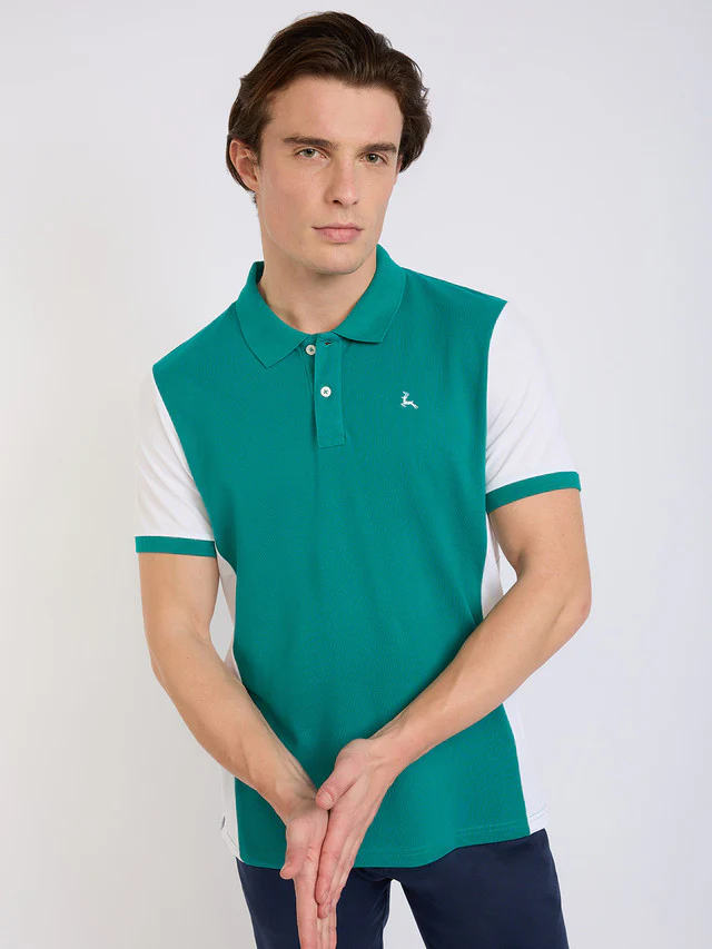 Parx Men Green Cut & Sew Regular Fit Cotton Blend T-Shirt