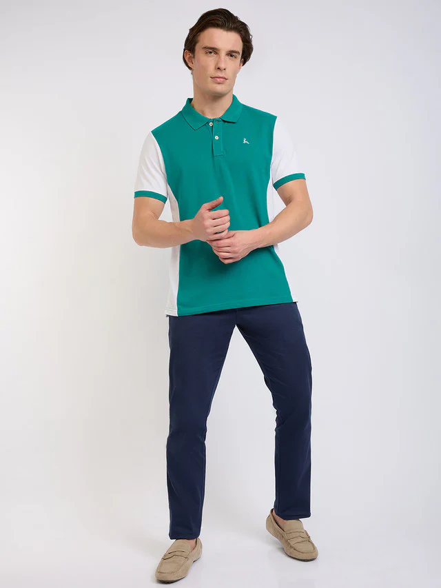 Parx Men Green Cut & Sew Regular Fit Cotton Blend T-Shirt - Image 6
