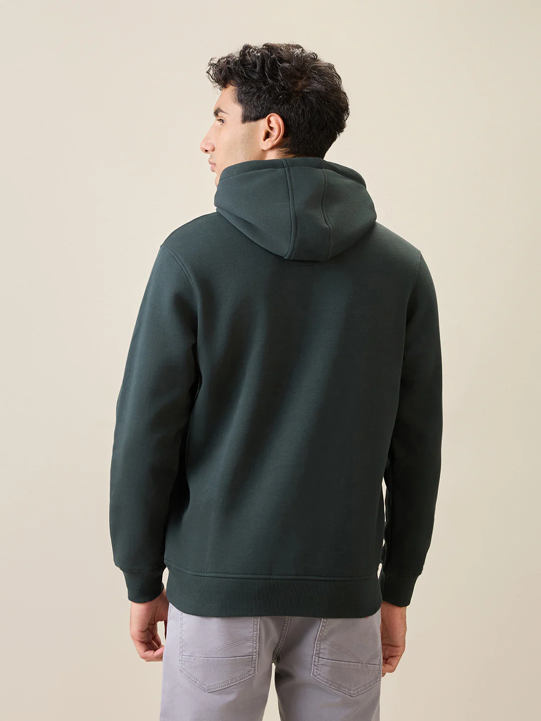 Parx Men Green Graphic Regular Fit Cotton Blend Full Sleeve Sweatshirt - Image 4