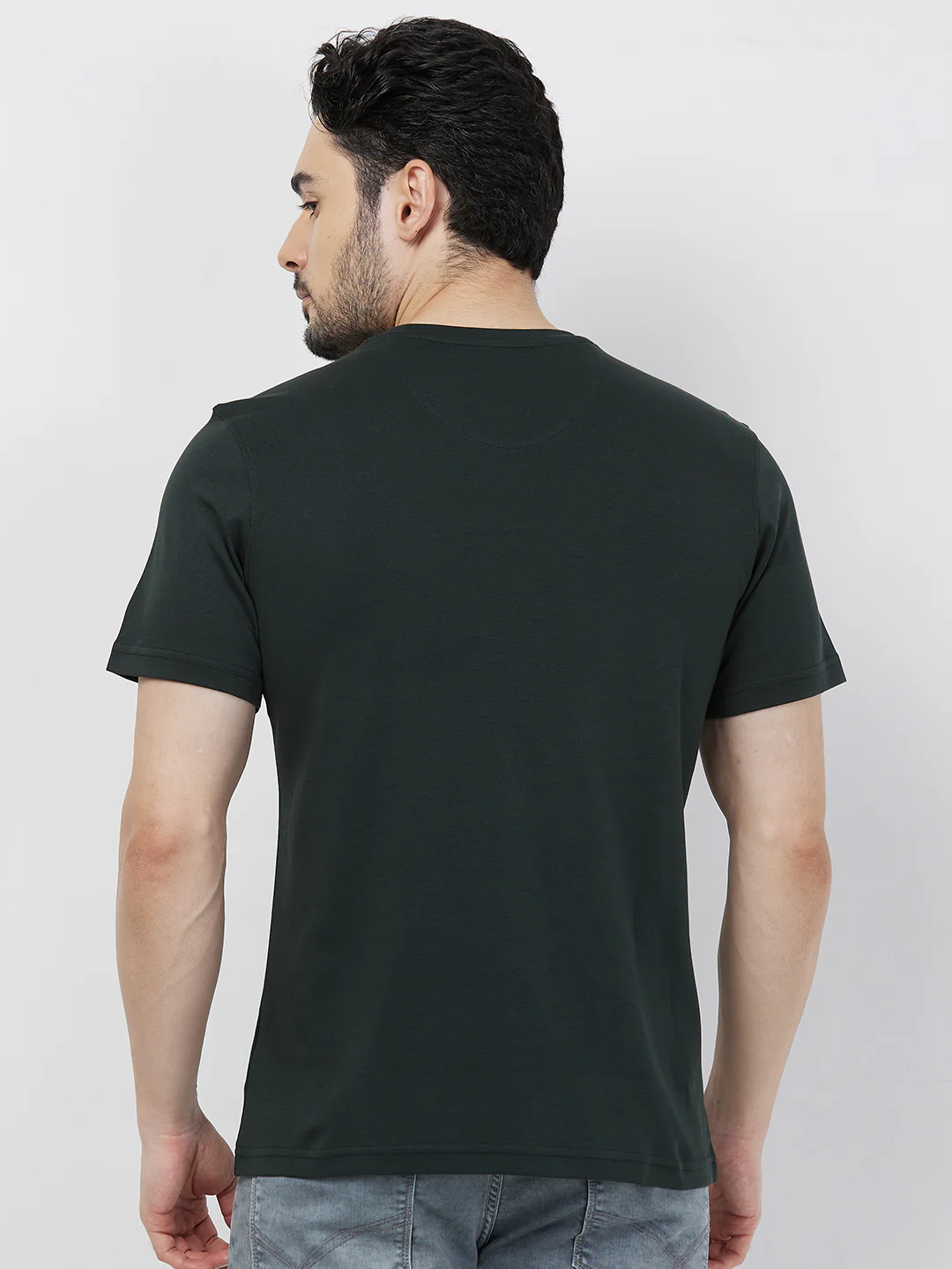 Parx Men Green Graphic Regular Fit Cotton Blend T-Shirt - Image 4