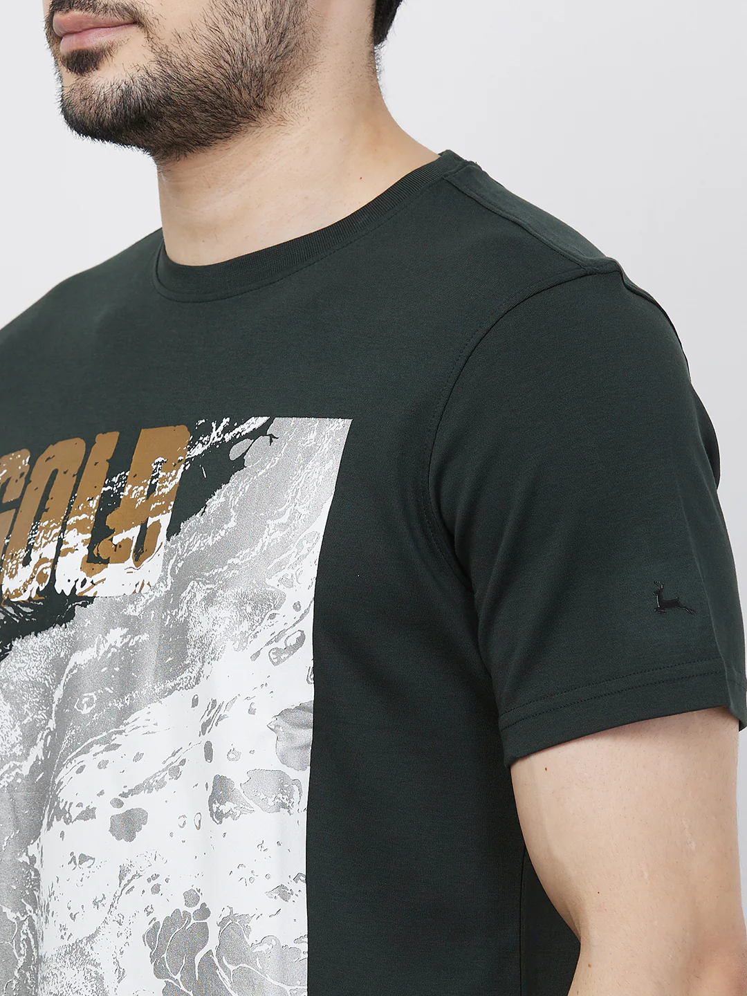 Parx Men Green Graphic Regular Fit Cotton Blend T-Shirt - Image 6