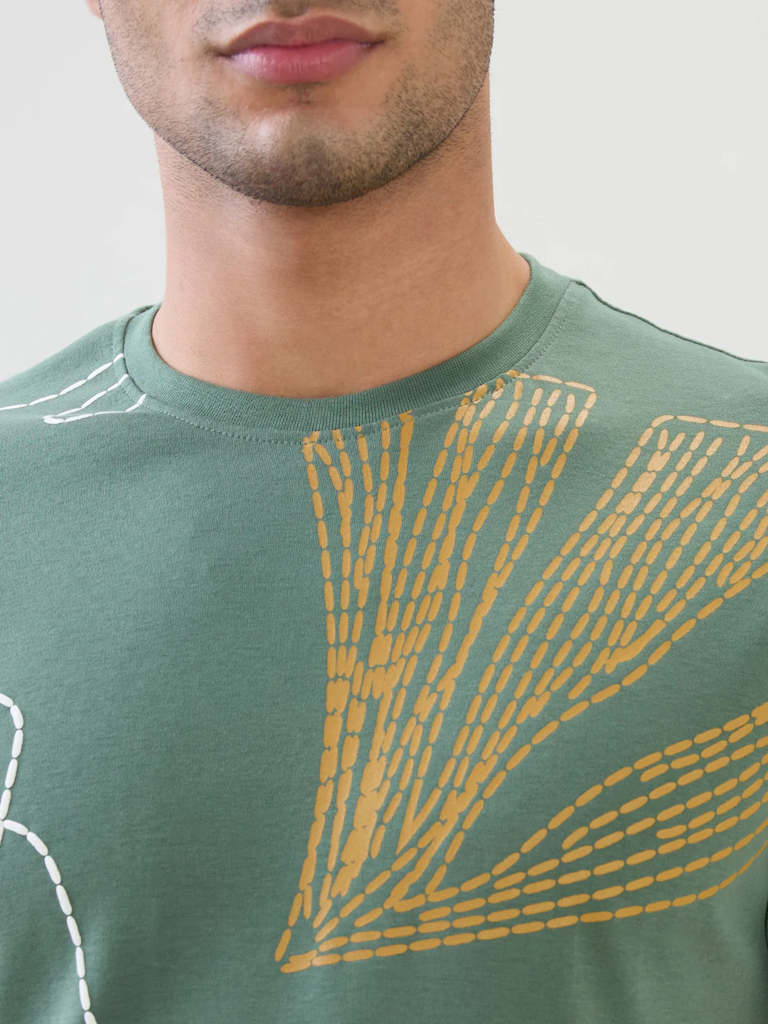 Parx Men Green Graphic Regular Fit Cotton Half Sleeve T-Shirt - Image 6