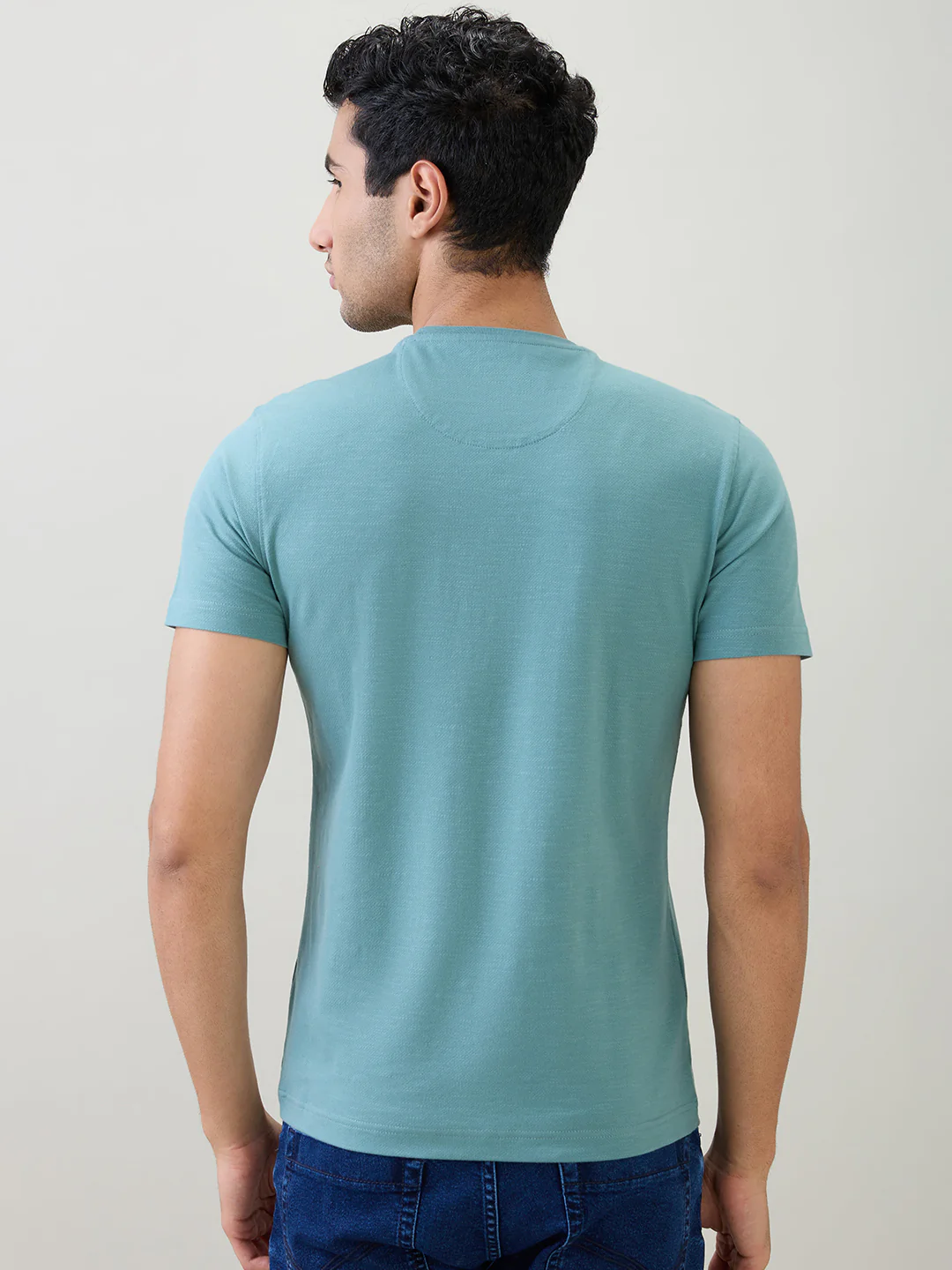 Parx Men Green Graphic Regular Fit Cotton Half Sleeve T-Shirt - Image 4