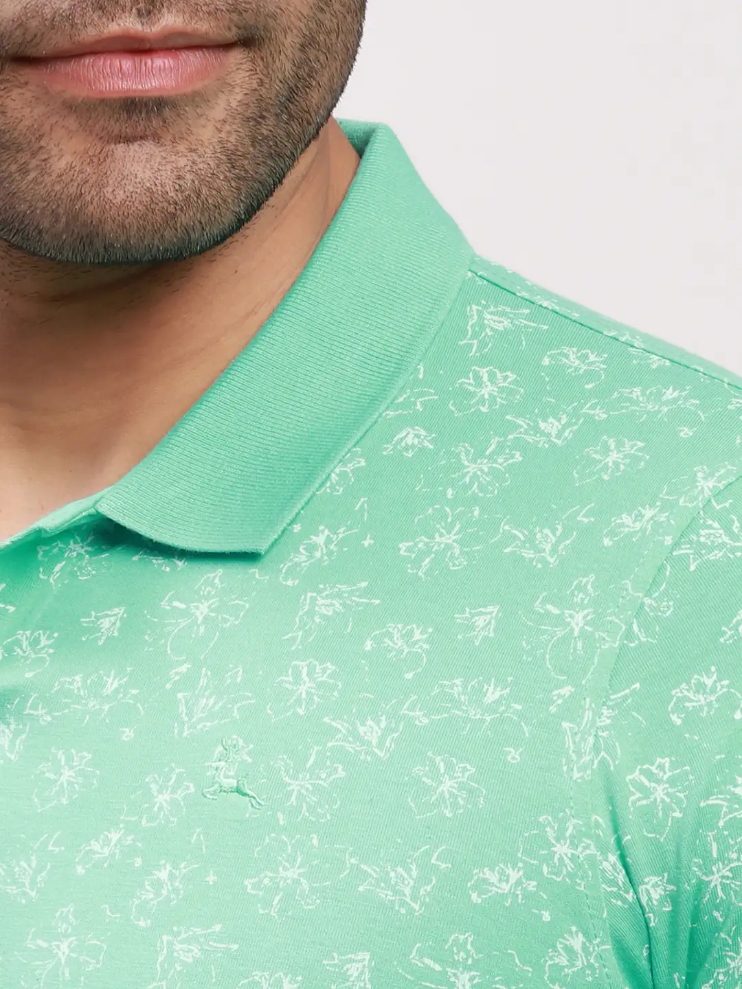 Parx Men Green Print Regular Fit Cotton T-Shirt - Image 6