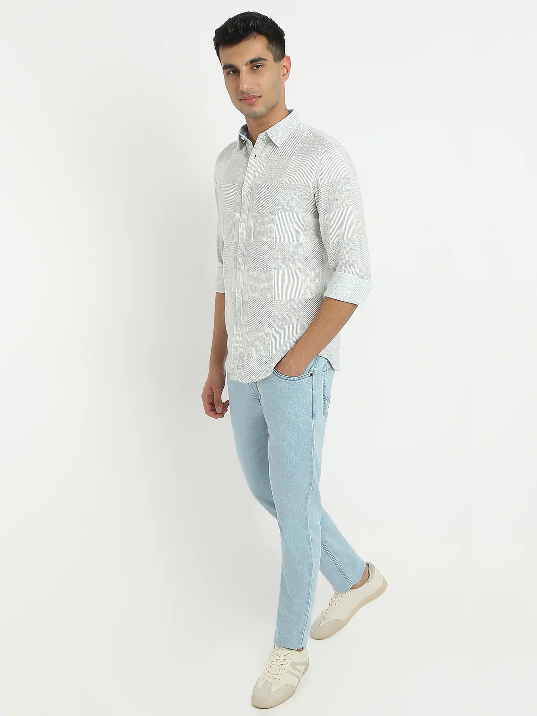 Parx Men Green Print Slim Fit Cotton Casual Shirt - Image 5