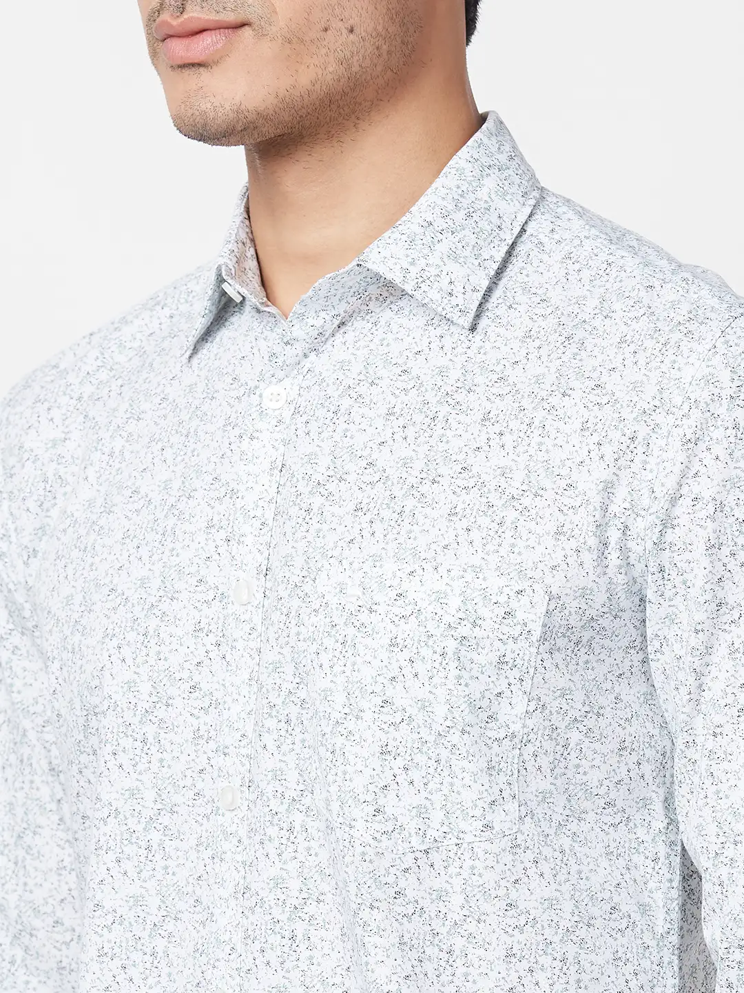 Parx Men White Printed Slim Fit Cotton Casual Shirt - Image 6