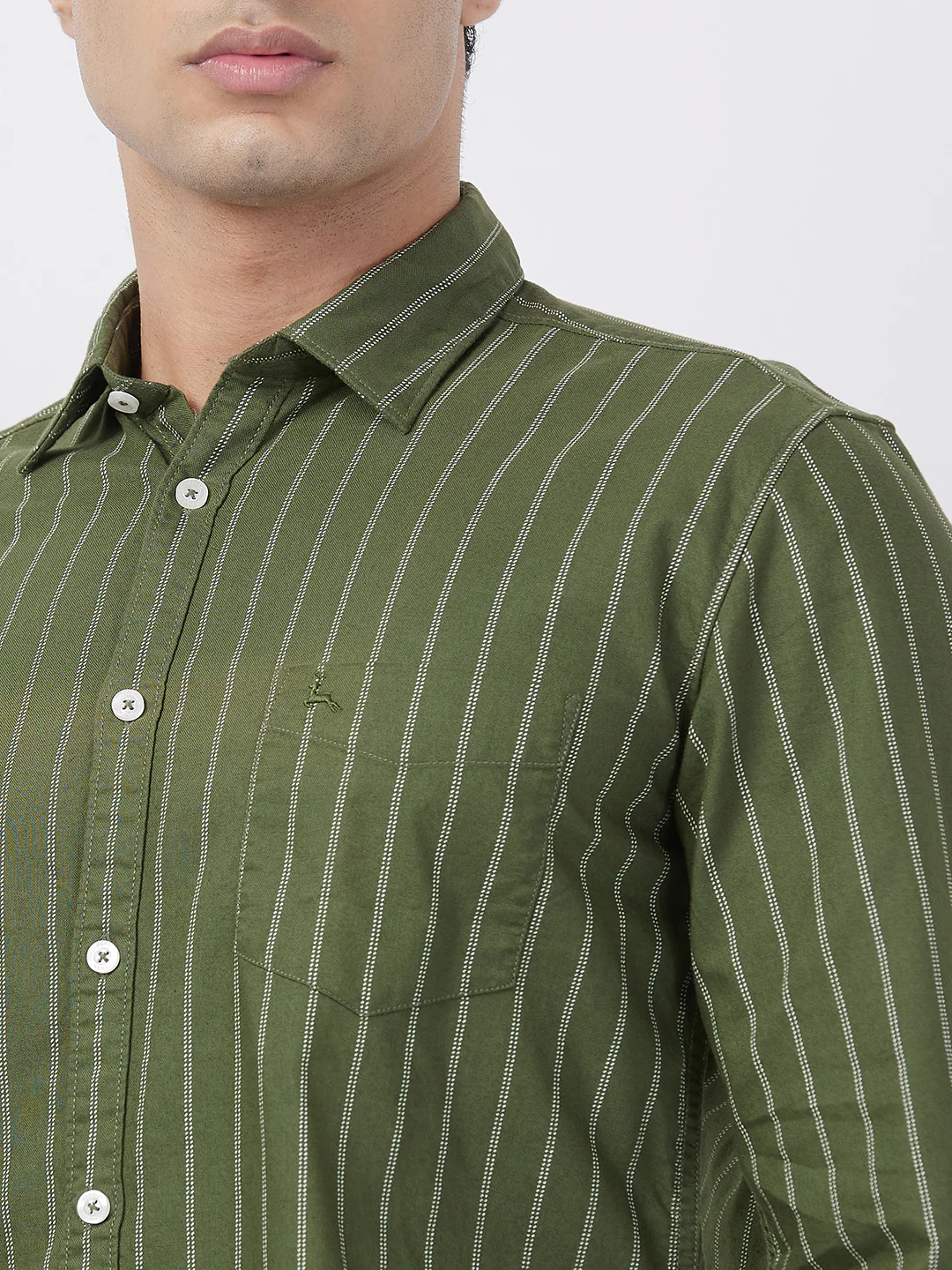 Parx Men Green Print Slim Fit Cotton Shirt - Image 6
