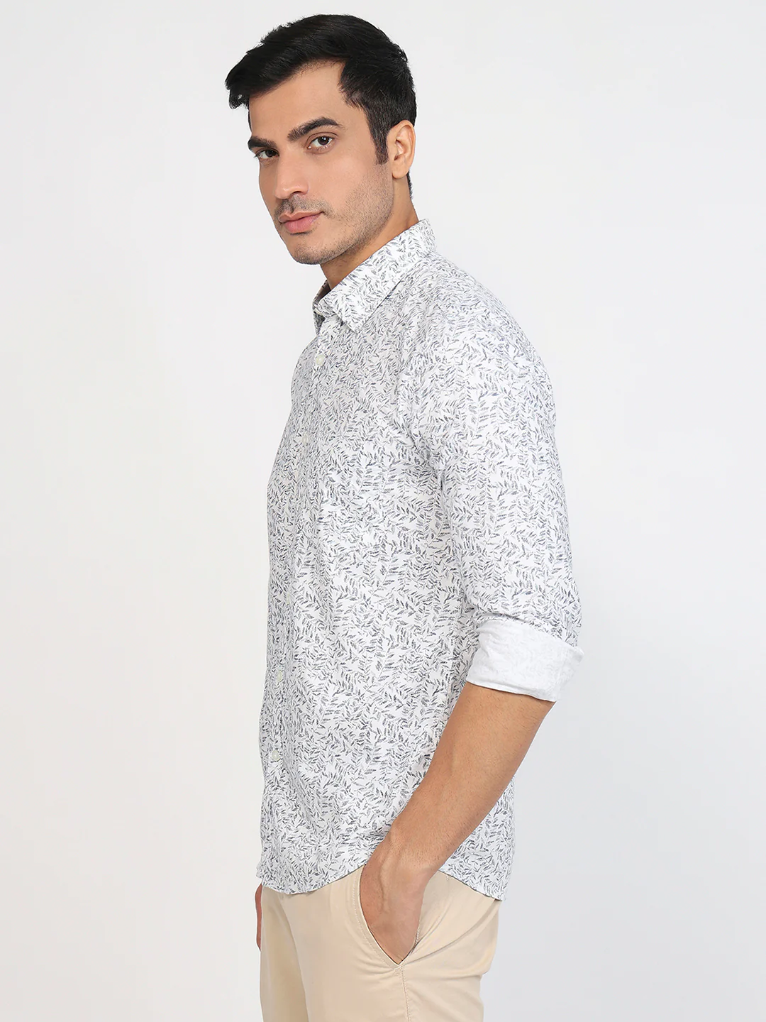 Parx Men Green Print Slim Fit Cotton Shirt - Image 2