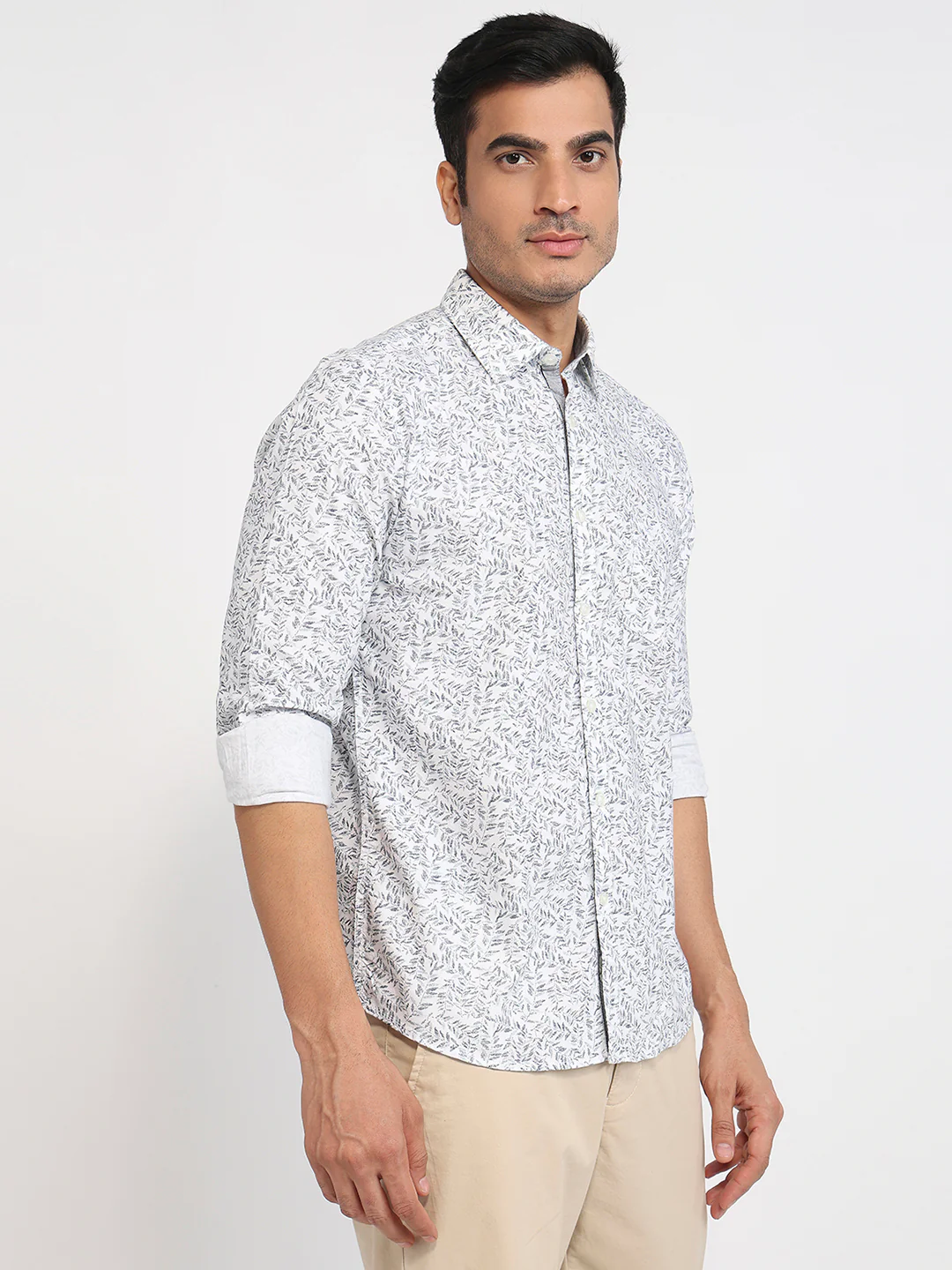 Parx Men Green Print Slim Fit Cotton Shirt - Image 3