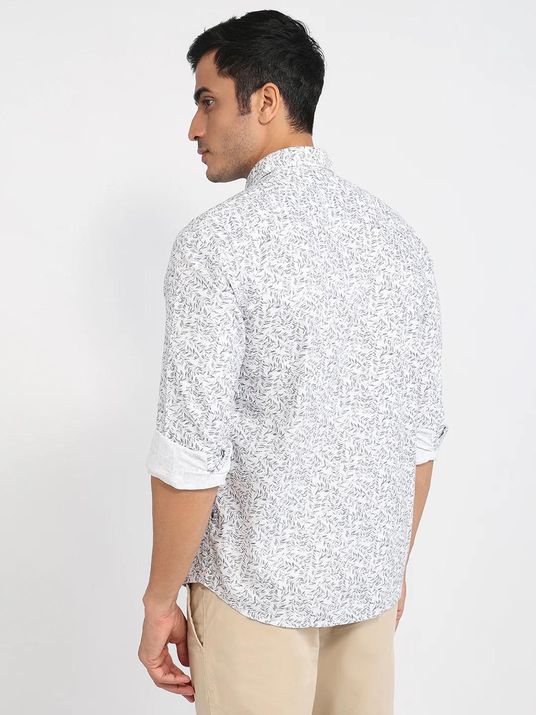 Parx Men Green Print Slim Fit Cotton Shirt - Image 4