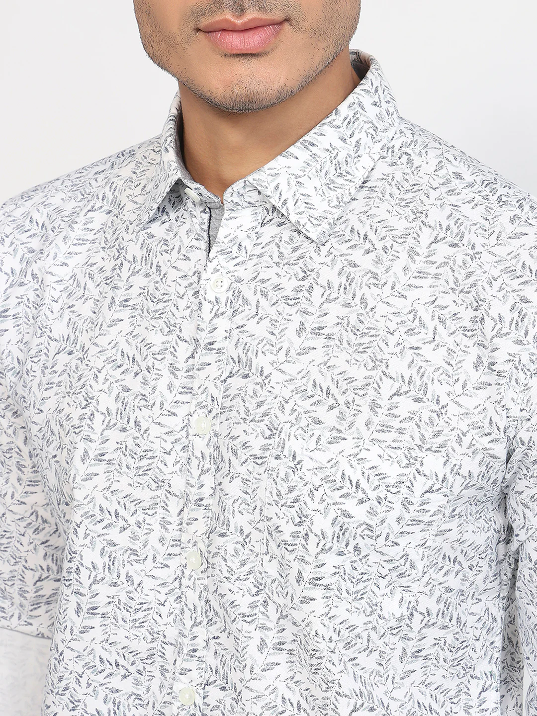 Parx Men Green Print Slim Fit Cotton Shirt - Image 6