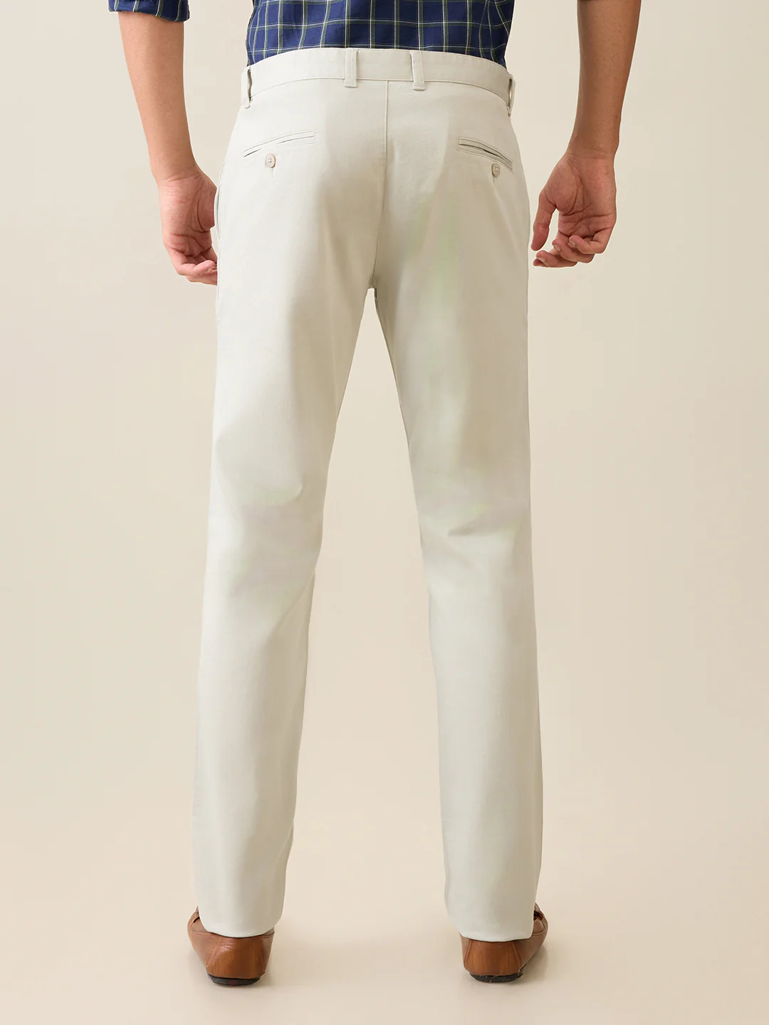 Parx Men Green Printed Low Rise Tapered Fit Cotton Blend Trouser - Image 4