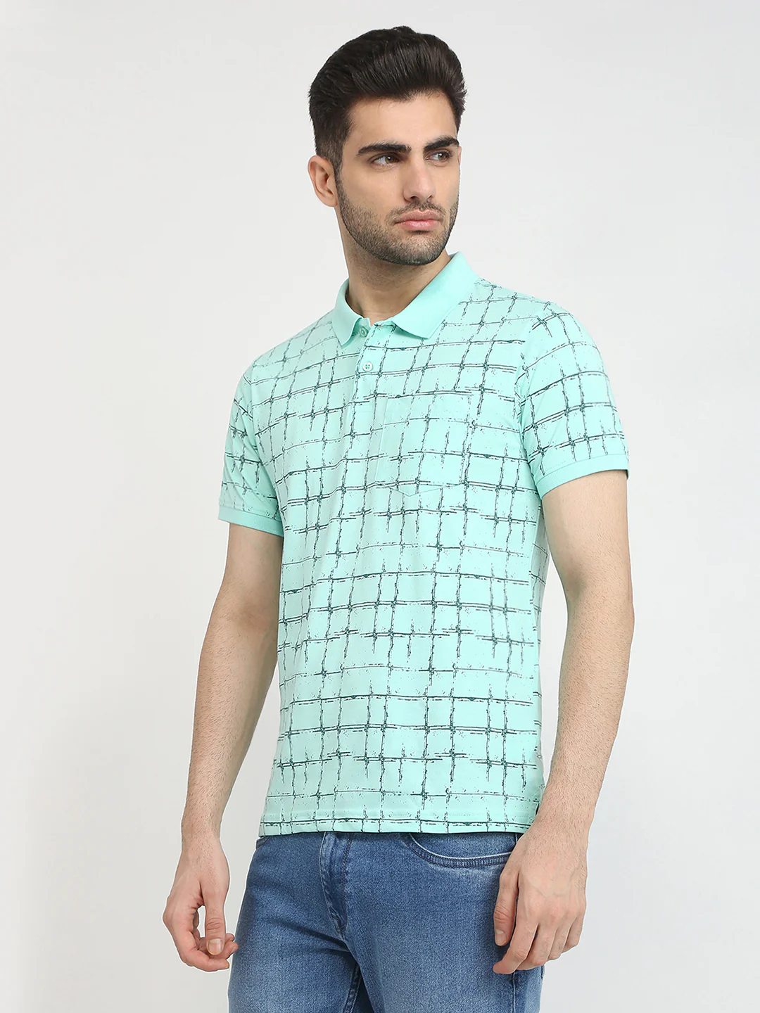 Parx Men Green Printed Regular Fit Cotton Blend T-Shirt - Image 2