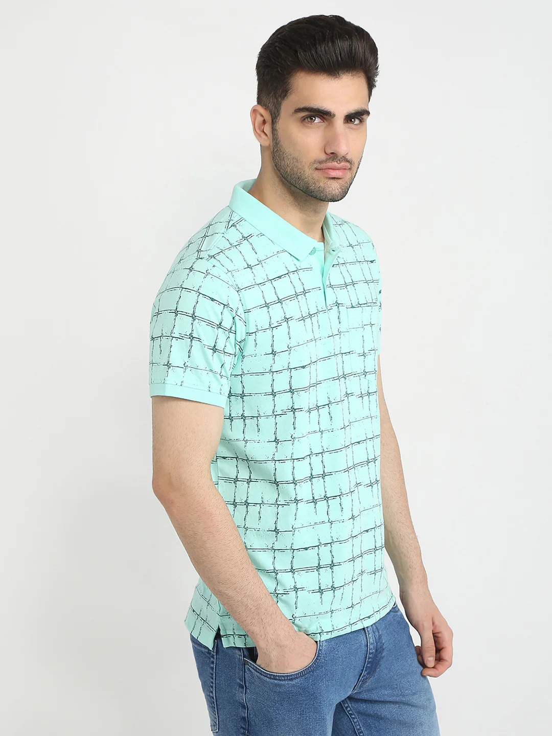 Parx Men Green Printed Regular Fit Cotton Blend T-Shirt - Image 3