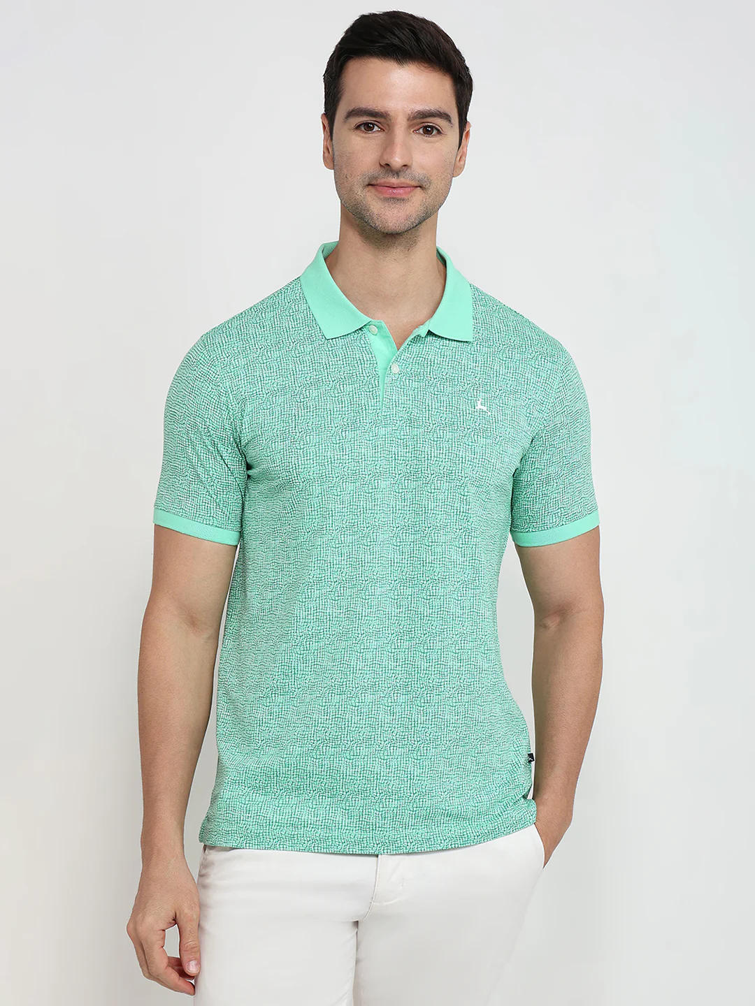 Parx Men Green Printed Regular Fit Cotton T-Shirt