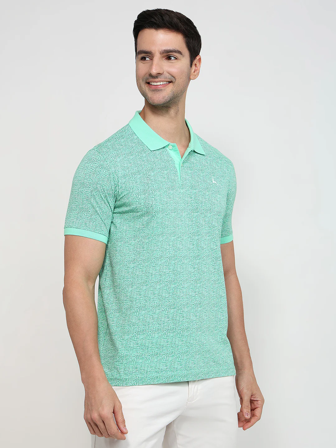 Parx Men Green Printed Regular Fit Cotton T-Shirt - Image 3