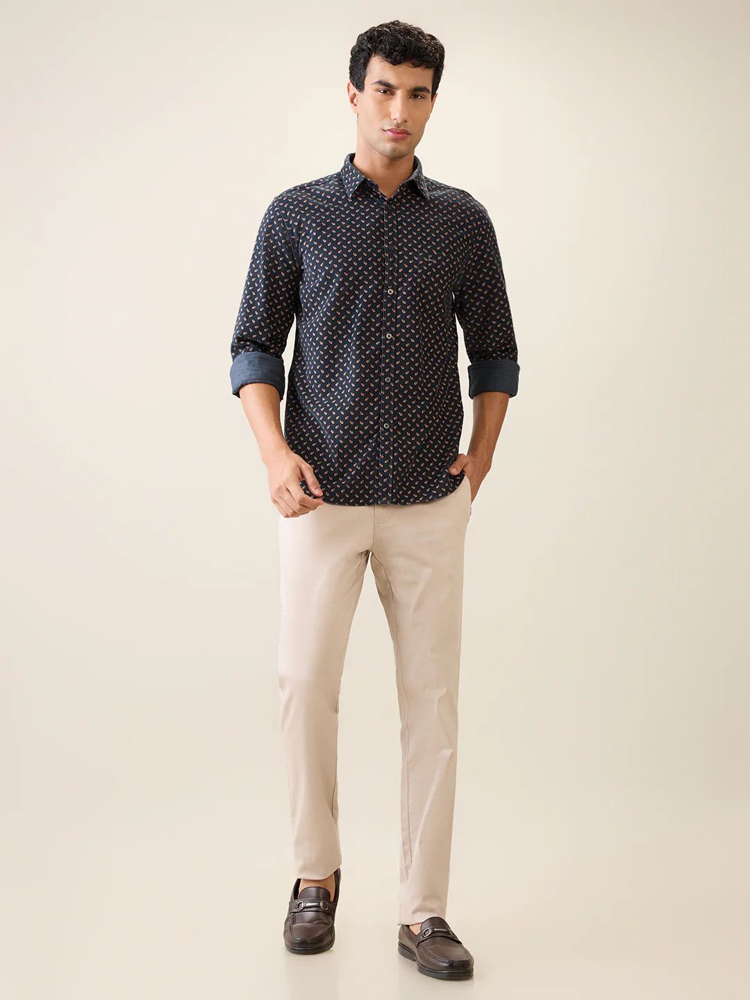 Parx Men Green Printed Slim Fit Cotton Casual Shirt - Image 6