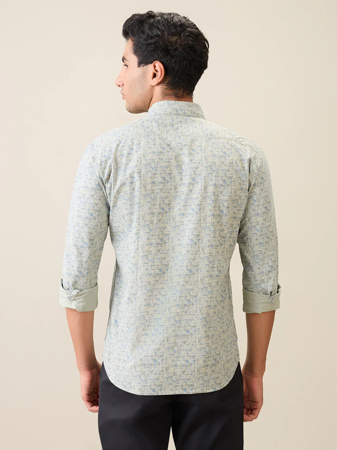 Parx Men Green Printed Slim Fit Cotton Casual Shirt - Image 4