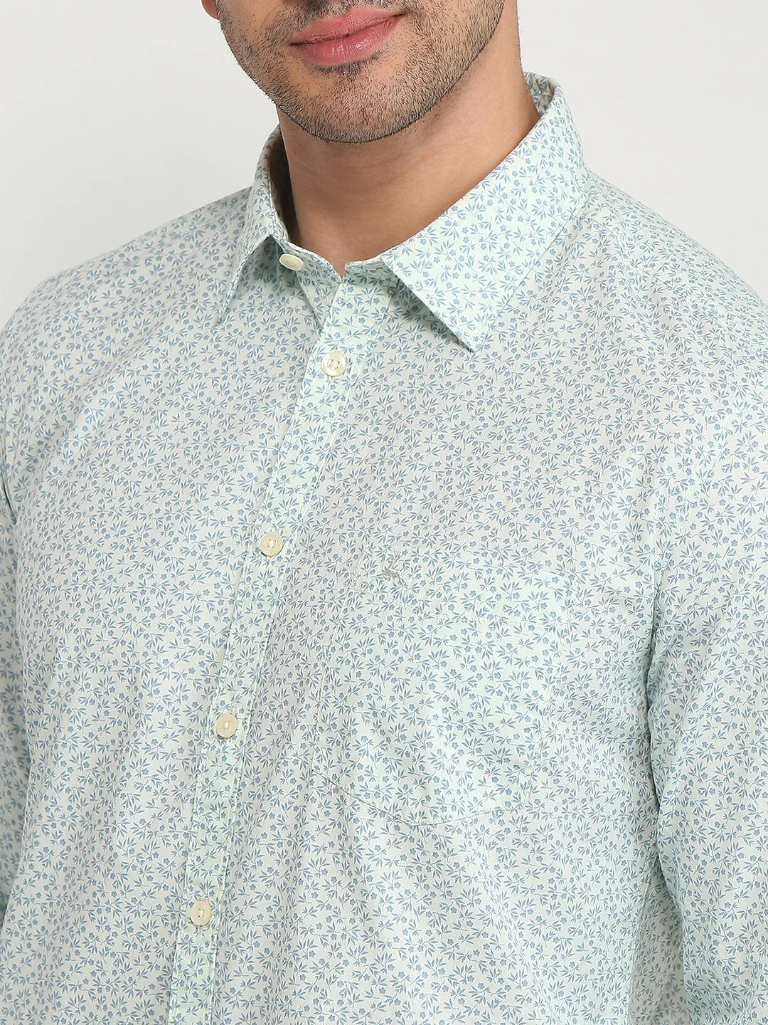 Parx Men Green Printed Slim Fit Cotton Casual Shirt - Image 6