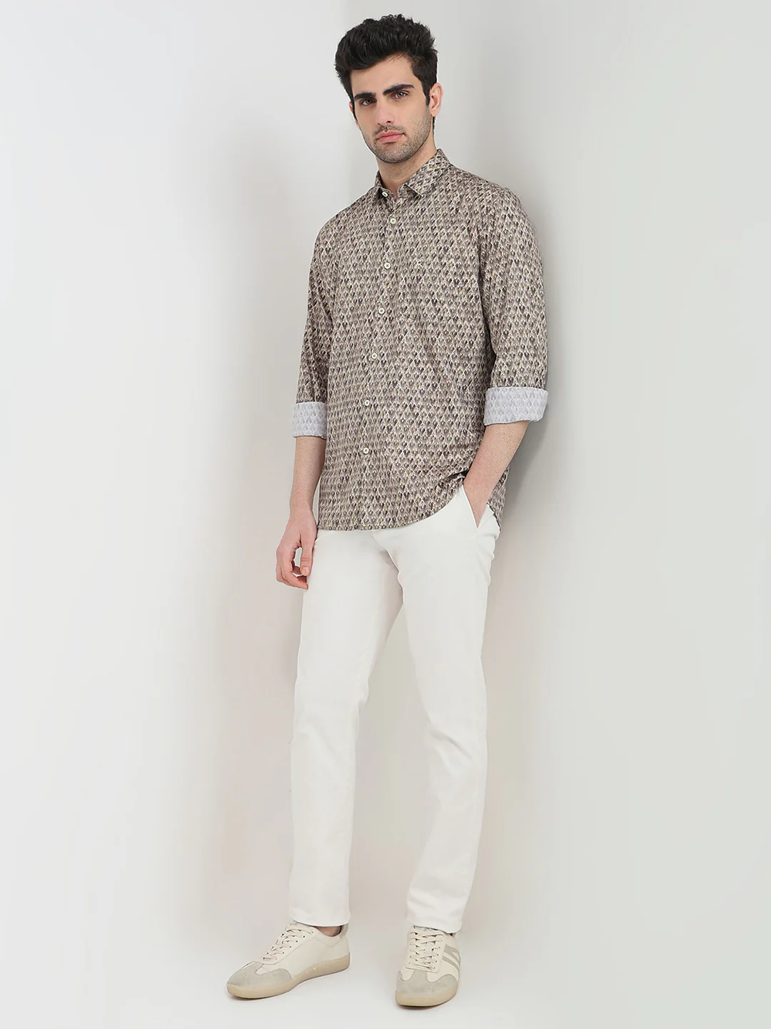 Parx Men Green Printed Slim Fit Cotton Casual Shirt - Image 5
