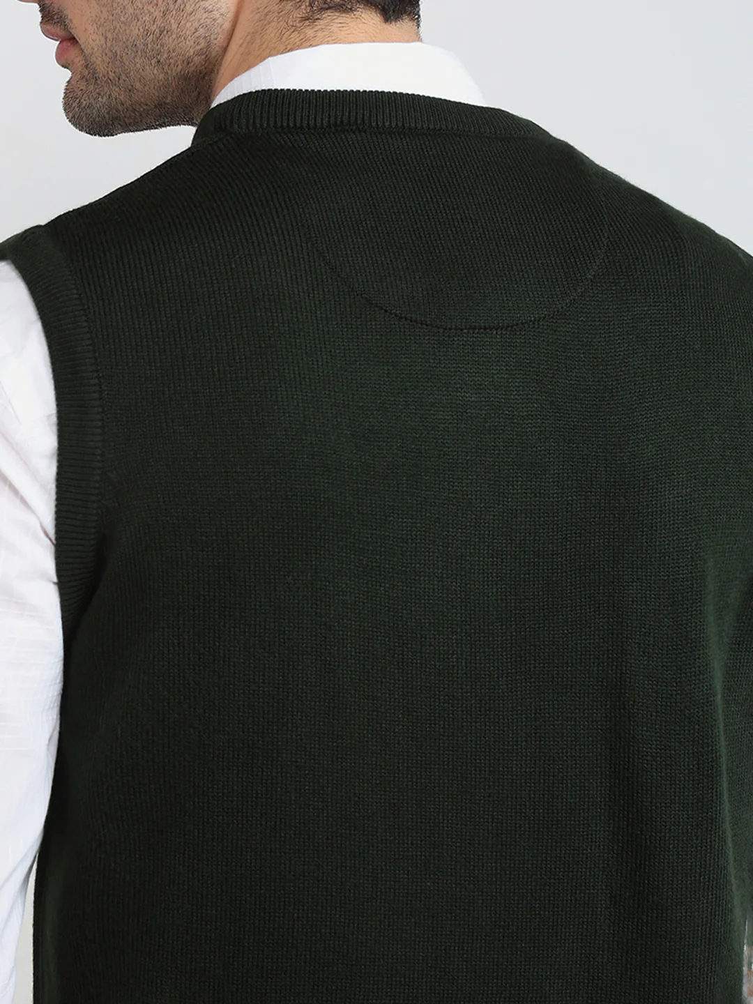 Parx Men Green Solid Acrylic Sweatshirt - Image 7