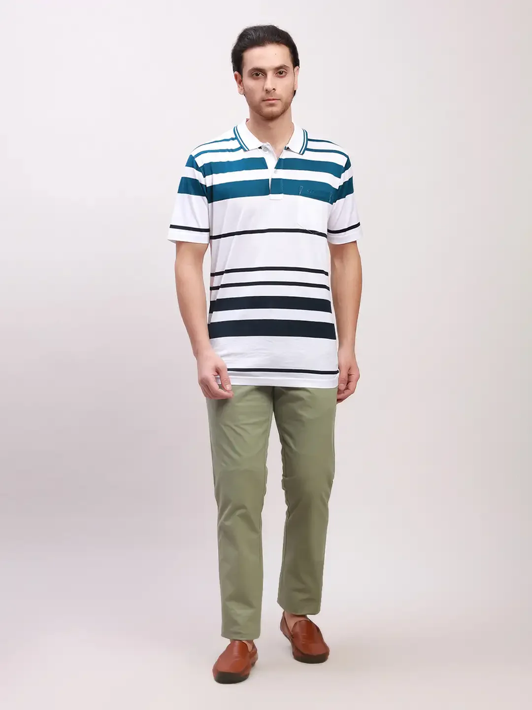 Parx Men Green Solid Lrt Cotton Blend Trousers - Image 5