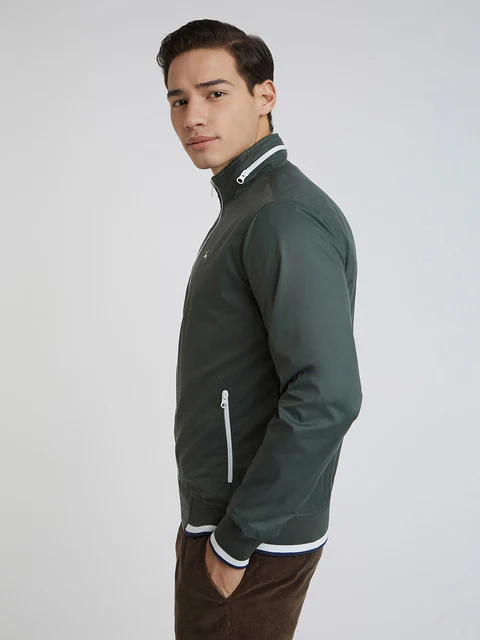 Parx Men Green Solid Polyester Jacket - Image 3