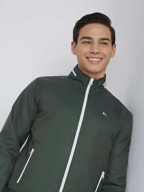 Parx Men Green Solid Polyester Jacket - Image 6