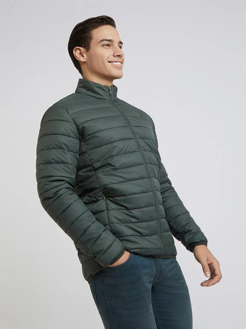 Parx Men Green Solid Polyester Jacket - Image 2